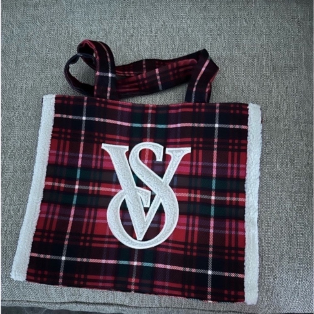 Victoria's Secret Red and Black Plaid Tote